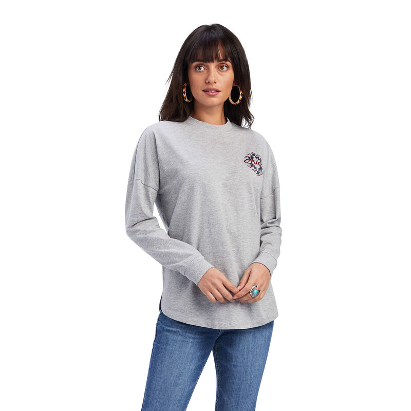 Ariat Hemden Damen - Real Oversized Graphic Grau ( ZYHPF-6503 )
